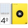 BLOC ESPIRAL LIDERPAPEL CUARTO ANTARTIK TAPA POLIPROPILENO 80 H 100G CUADRO 4MM CON MARGEN AMARILLO