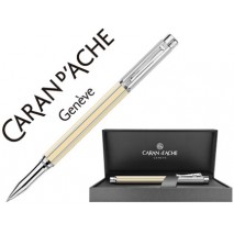 ROLLER CARAN D'ACHE VARIUS LACA CHINA IVORY PLACADO RODIO CON ESTUCHE PUNTA MEDIA
