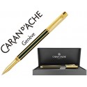 ROLLER CARAN D'ACHE VARIUS LACA CHINA NEGRA PLACADO ORO CON ESTUCHE PUNTA MEDIA