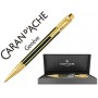 BOLIGRAFO CARAN D'ACHE VARIUS LACA CHINA NEGRA PLACADO ORO CON ESTUCHE PUNTA MEDIA