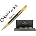 BOLIGRAFO CARAN D'ACHE VARIUS LACA CHINA NEGRA PLACADO ORO CON ESTUCHE PUNTA MEDIA