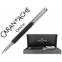 ROLLER CARAN D'ACHE VARIUS CUERPO CAUCHO NEGRO PLACADO RODIO CON ESTUCHE PUNTA MEDIA