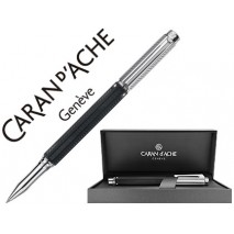ROLLER CARAN D'ACHE VARIUS CUERPO CAUCHO NEGRO PLACADO RODIO CON ESTUCHE PUNTA MEDIA