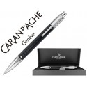 PORTAMINAS CARAN D'ACHE VARIUS 0,7 MM CUERPO CAUCHO NEGRO PLACADO RODIO CON ESTUCHE