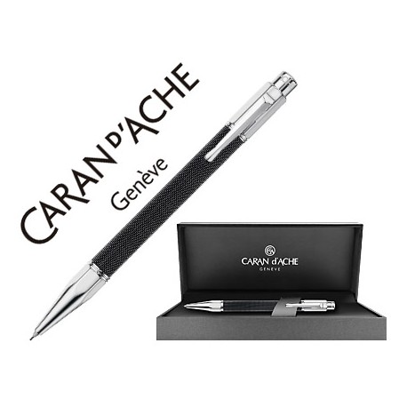 PORTAMINAS CARAN D'ACHE VARIUS 0,7 MM IVANHOE COTA DE MALLA ACERO NEGRO PLACADO RODIO CON ESTUCHE