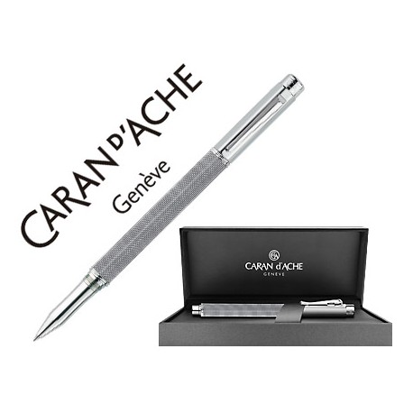 ROLLER CARAN D'ACHE VARIUS IVANHOE COTA DE MALLA ACERO GRIS PLACADO RODIO CON ESTUCHE PUNTA MEDIA