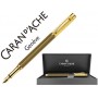 PLUMA CARAN D'ACHE VARIUS IVANHOE COTA MALLA CHAPADA ORO PLACADA RODIO PLUMIN ORO 18K CON ESTUCHE PL