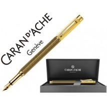 PLUMA CARAN D'ACHE VARIUS IVANHOE COTA MALLA CHAPADA ORO PLACADA RODIO PLUMIN ORO 18K CON ESTUCHE PL