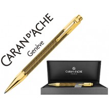 BOLIGRAFO CARAN D'ACHE VARIUS IVANHOE COTA DE MALLA CHAPADO ORO CON ESTUCHE PUNTA MEDIA
