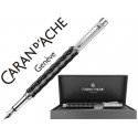 PLUMA CARAN D'ACHE VARIUS CERAMIC BLACK PLACADA RODIO PLUMIN ORO 18K RODIADO CON ESTUCHE PLUMIN MEDI