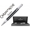 BOLIGRAFO CARAN D'ACHE VARIUS CERAMIC BLACK PLACADO RODIO CON ESTUCHE PUNTA MEDIA