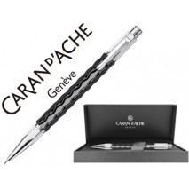 PORTAMINAS CARAN D'ACHE VARIUS 0,7 MM CERAMIC BLACK PLACADO RODIO CON ESTUCHE