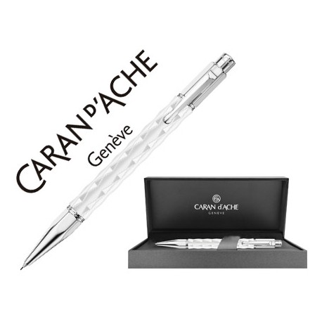 PORTAMINAS CARAN D'ACHE VARIUS 0,7MM CERAMIC WHITE PLACADO RODIO CON ESTUCHE