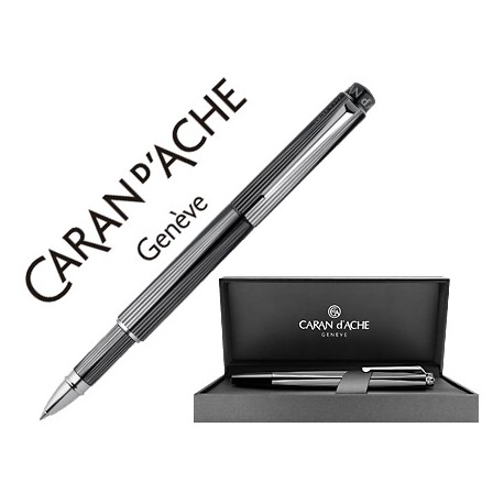 ROLLER CARAN D'ACHE RNX.316 PVD ACERO INOX TRATADO CON CERAMICA VAPORIZADA NEGRA CON ESTUCHE PUNTA M