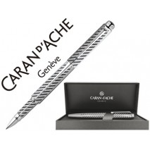ROLLER CARAN D'ACHE RNX.316 FIBER ACERO INOX GRABADA EN URDIMBRE A LASER CON ESTUCHE PUNTA MEDIA