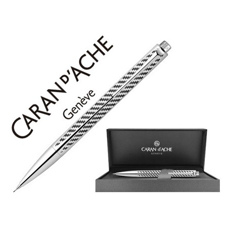 PORTAMINAS CARAN D'ACHE RNX.316 0,7 MM FIBER ACERO INOX GRABADA EN URDIMBRE A LASER CON ESTUCHE