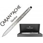 BOLIGRAFO CARAN D'ACHE MULTIFUNCION RNX.316 ACERO INOX GRABADO IMITACION PIXELES ORDENADOR AZUL NEGR