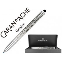 BOLIGRAFO CARAN D'ACHE MULTIFUNCION RNX.316 ACERO INOX GRABADO IMITACION PIXELES ORDENADOR AZUL NEGR