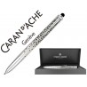 BOLIGRAFO CARAN D'ACHE MULTIFUNCION RNX.316 ACERO INOX GRABADO IMITACION PIXELES ORDENADOR AZUL NEGR