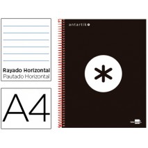 BLOC ESPIRAL LIDERPAPEL A4 MICRO ANTARTIK TAPA FORRADA 120 H 100G HORIZONTAL 5 BANDAS 4 TALADROS COL