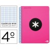 BLOC ESPIRAL LIDERPAPEL CUARTO ANTARTIK TAPA POLIPROPILENO 80 H 100G CUADRO4MM CON MARGEN ROSA FLUOR