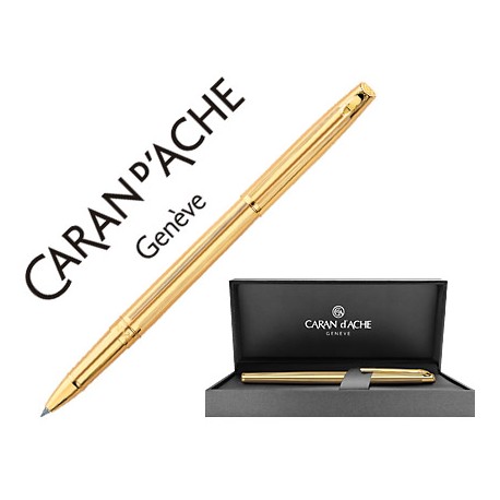 ROLLER CARAN D'ACHE MADISON CISELE CHAPADO ORO CON ESTUCHE PUNTA MEDIA