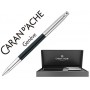 ROLLER CARAN D'ACHE MADISON BICOLOR LACA CHINA NEGRA Y PLATEADO RODIADO CON ESTUCHE PUNTA MEDIA