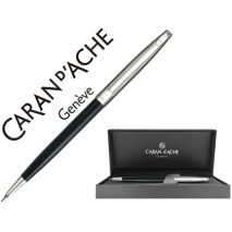 PORTAMINAS CARAN D'ACHE MADISON BICOLOR 0,7 MM LACA CHINA NEGRA Y PLATEADO RODIADO CON ESTUCHE