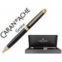 BOLIGRAFO CARAN D'ACHE LEMAN EBONY LACA CHINA NEGRA ADORNOS CHAPADOS ORO CON ESTUCHE PUNTA MEDIA