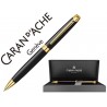 BOLIGRAFO CARAN D'ACHE LEMAN EBONY LACA CHINA NEGRA ADORNOS CHAPADOS ORO CON ESTUCHE PUNTA MEDIA