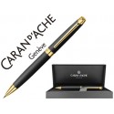 PORTAMINAS CARAN D'ACHE LEMAN 0,7 MM PAVONADO NEGRO ADORNOS CHAPADOS ORO CON ESTUCHE
