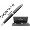 PORTAMINAS CARAN D'ACHE LEMAN 0,7 MM PAVONADO NEGRO ADORNOS CHAPADO PLATEADO RODIADO CON ESTUCHE