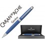 PORTAMINAS CARAN D'ACHE LEMAN 0,7 MM PAVONADO AZUL NOCHE ADORNOS CHAPADO PLATEADO RODIADO CON ESTUCH