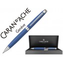 PORTAMINAS CARAN D'ACHE LEMAN 0,7 MM PAVONADO AZUL NOCHE ADORNOS CHAPADO PLATEADO RODIADO CON ESTUCH