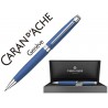 PORTAMINAS CARAN D'ACHE LEMAN 0,7 MM PAVONADO AZUL NOCHE ADORNOS CHAPADO PLATEADO RODIADO CON ESTUCH