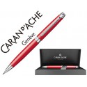 PORTAMINAS CARAN D'ACHE LEMAN 0,7 MM LACA CHINA ROJA ESCARLATA ADORNOS PLATEADOS RODIADOS CON ESTUCH