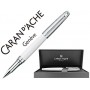 ROLLER CARAN D'ACHE LEMAN BICOLOR LACA CHINA BLANCA CAPUCHON Y ADORNOS PLATEADOS RODIADOS CON ESTUCH
