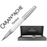 ROLLER CARAN D'ACHE LEMAN BICOLOR LACA CHINA BLANCA CAPUCHON Y ADORNOS PLATEADOS RODIADOS CON ESTUCH