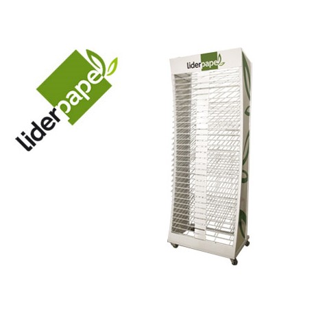 EXPOSITOR METALICO LIDERPAPEL PARA CARTULINAS VACIO CON 30 ESTANTES 74X50X205 CM