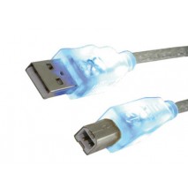 CABLE USB 2.0 MEDIARANGE PARA IMPRESORA TIPO A-B CON LED AZUL EN LOS CONECTORES LONGITUD 1,8 MT COLO