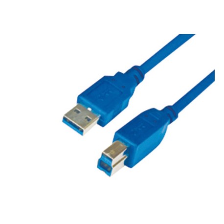 CABLE USB 3.0 MEDIARANGE PARA IMPRESORA TIPO A-B LONGITUD 1,8 MT COLOR AZUL ALTA VELOCIDAD