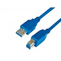 CABLE USB 3.0 MEDIARANGE PARA IMPRESORA TIPO A-B LONGITUD 3 MT COLOR AZUL ALTA VELOCIDAD