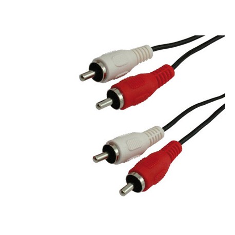 CABLE RCA DE AUDIO Y VIDEO MEDIARANGE LONGITUD 3 MT 2 CONECTORES CABLE EN COLOR NEGRO
