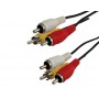 CABLE RCA DE AUDIO Y VIDEO MEDIARANGE LONGITUD 3 MT COLOR NEGRO 3 CONECTORES CABLE EN COLOR NEGRO