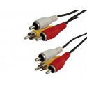 CABLE RCA DE AUDIO Y VIDEO MEDIARANGE LONGITUD 3 MT COLOR NEGRO 3 CONECTORES CABLE EN COLOR NEGRO