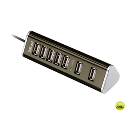 HUB USB 2.0 TRUST 7 PUERTOS ALIMENTADOR NEGRO