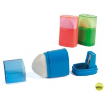 SACAPUNTAS LIDERPAPEL PLASTICO 1 USO CON GOMA