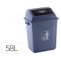 PAPELERA CONTENEDOR Q-CONNECT PLASTICO CON TAPA DE BALANCIN 58 LITROS AZUL 470X330X760 MM