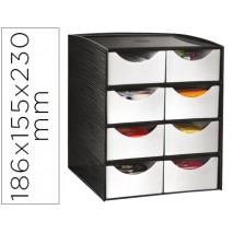 FICHERO CAJONES DE SOBREMESA CEP 8 CAJONES POLIESTIRENO COLOR GRIS Y MARRON ESPECIAL PARA SNACKS 18,