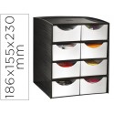 FICHERO CAJONES DE SOBREMESA CEP 8 CAJONES POLIESTIRENO COLOR GRIS Y MARRON ESPECIAL PARA SNACKS 18,